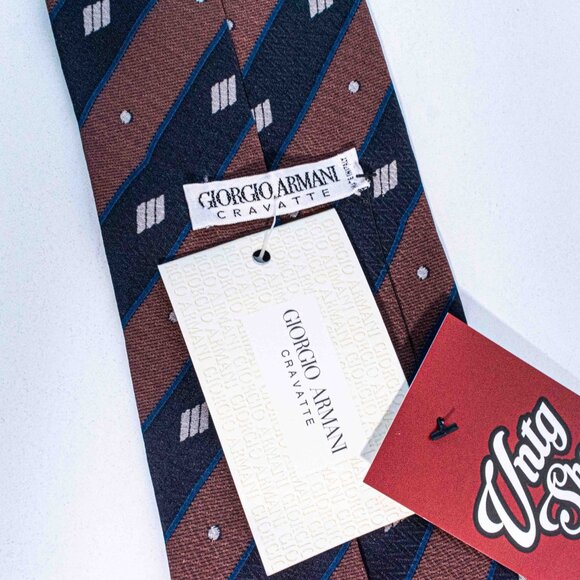 Giorgio Armani Cravatte Tie 100% Silk Made in Italy NWT VTG - Picture 5 of 8